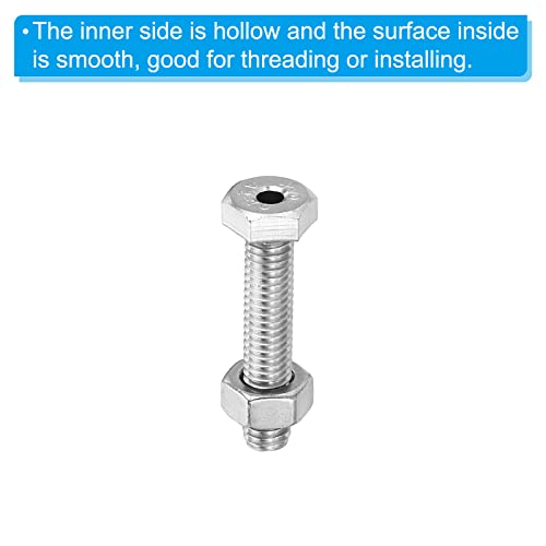 3 Set M6 x 30mm Holle Exterieur Zeshoek Schroef Cilindrische Lamp Schroeven door gaten Schroef met Not 304 Roestvrij staal 5