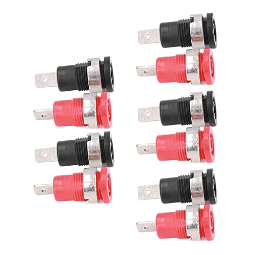 Banaanplug, 10 paar 4mm Banaan Plug Banana Plug Safe Return Type Rood Zwartgoud Vergulde Banana Jack voor elektronische industriële apparatuur