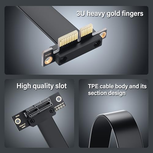 PCIe 4.0 X1 Extension Cable 90 Degree PCI-E 1X Man to Female Riser Cable (10CM) 5