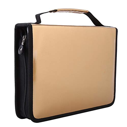 150 Compartiments grote capaciteit PU leren vouw behuizing met draaghandvat, Goud, modern