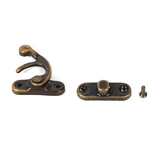 12 st. Juwelen Box Latch Hasp Wijn Houten Box Hasp Latch Hook met schroeven Solid Bronze Tone Antique(R-Bronze)
