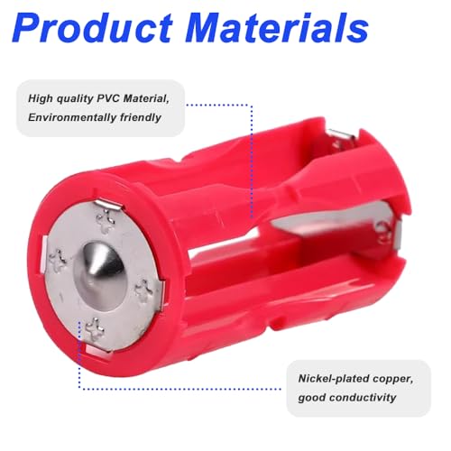 4 x AAA (LR03) naar C Parallel Battery Holder, 4 AAA Battery Converters, Electronics of Emergency Storage Boxes (6 Pack) 4