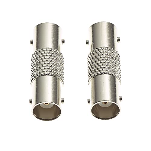 Vrouwelijke BNC Socket Vrouwelijke BNC Socket Adapter, 50 Ohm Zink Legering Body, Vrouw naar Vrouwelijke Aansluiting voor CCTV, Pak van 2