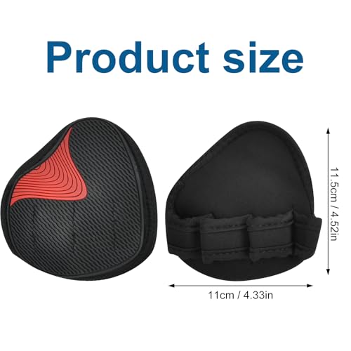 Verpakking van 2 gewichtsheftrucks 12 x 11 cm, 4 vinger Palm Pads Gym, Neoprene non-slip trekhandschoenen voor mannen en vrouwen, dubbele steken, extra brede vingersleeve, Palm Guards