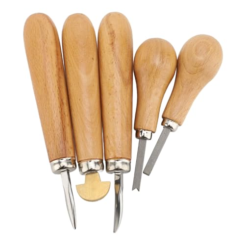 5st Professional Stone Setting Prong & Bezel Tool Kit - Sieraden Stone Prong Pusher met ergonomische houten handvat voor beginners aan experts 4