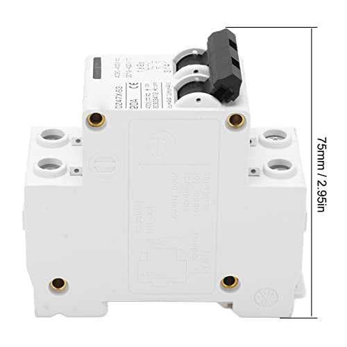 Miniatuurstroomschakelaar, AC DC 400 V, 20 A, 2 P, DIN rail mount, overbelastingsbeveiliging, luchtschakelaar voor distributielijnen, woonkamerverlichting, fotovolt zonnestelsel 5
