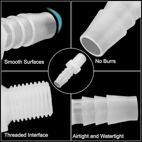 3/8" Barb x 1/4" G Male Connector, 3st Plastic slang Barb passen industriële slang Barb om Pijp Fitting Connect voor water vloeibare lucht brandstof 3