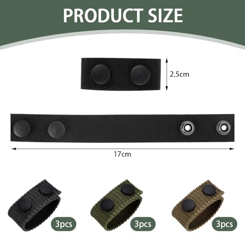 9 stuks Nylon Duty Belt Keepers Dubbele Snaps Belt Keepers Hang Carabiner Borst bevestigen riemen Accessoires Multicolor voor Outdoor Sport Utility Equipment (3 kleuren)