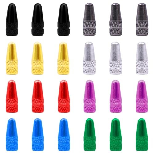 24st Presta Ventilatorkappen Fiets Band Valve Caps Aluminium Geanodiseerde Band Air Stam Covers Corrosiebestendig voor het fietsen van banden stofcovers voor MTB Fietsfietswieltjes