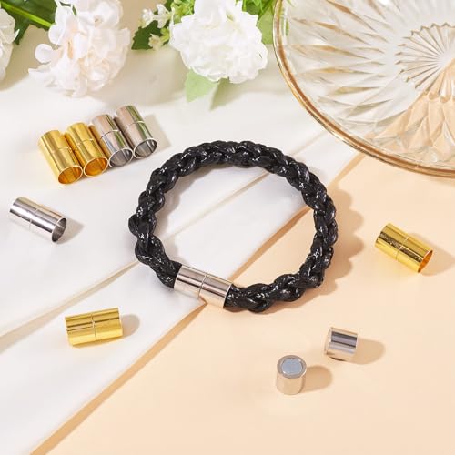10 Sets Messing Buis Magnetische sieraden Clasps Gold&Zilver Magnetische Cord End Caps voor armband ketting sieraden maken 4