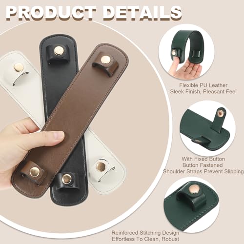 9" x 2" lederen schouderriem Pad, PU lederen rugzak Pads Handtas Beschermer Afneembare kussenslopen voor Tote Bags Handtas Portemonnee Crossbody, Groen 3