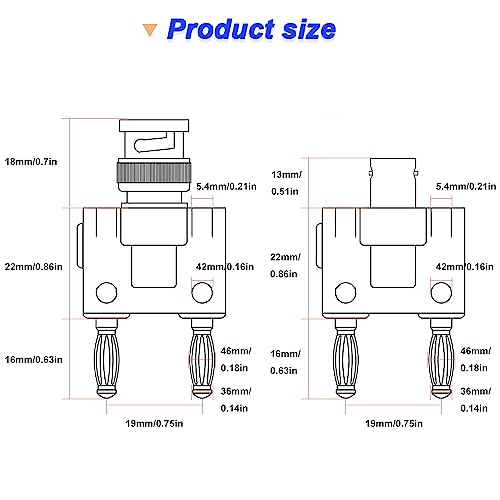 BNC aan Banana Plug & BNC Vrouw aan Banana Plug, RF Coaxiale Adapter, Bind Polen Connector (4 3