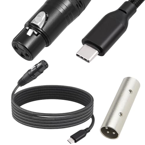 USB C naar XLR Vrouwelijke Microfoon Kabel, 3 Pin XLR Vrouwelijke Adapter naar Type C Adapter, Converter Kabel voor Audio, Karaoke System, Opname Studio, met XLR Plug aan