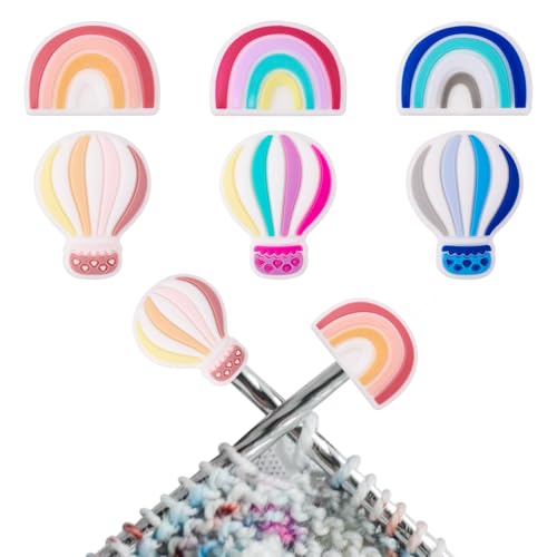 6 st breinaald stoppers regenboog ballon naalden punt beschermers Siliconen steken naald einde kappen voor Quilt DIY kunst naaien beginners haak