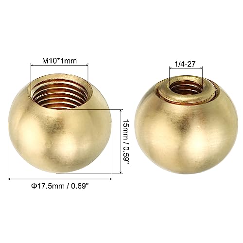 17.5mm Messing bollen lamp einde stukken met pijp pijp Set 4 Set Lampschade decoratie cap noten voor meubels verlichting