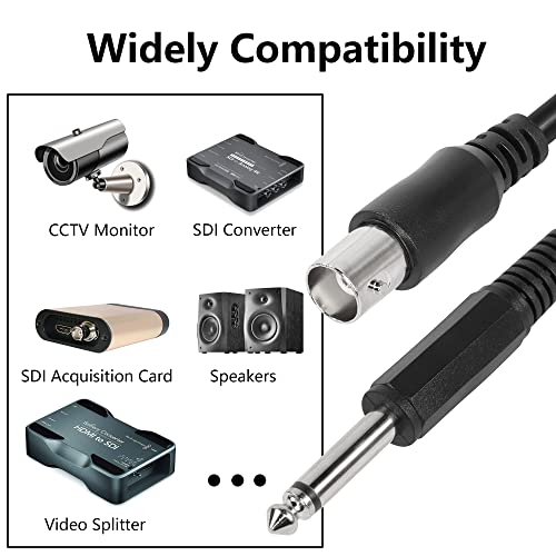 6.35mm Plug naar BNC Bus Kabel BNC Bus naar 1/4 Inch Mono Plug Two Way Extension Kabel voor CCTV DVR Camera Antenna Radio etc. (BNC Vrouw) 4