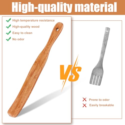 2 st Houten Spatula, 28x3.2cm Sourdough Spatula met hanggaten Houten kookgerei Stirer Stick Keuken Menggereedschap voor Zuurdeeg en Fermentatie 5