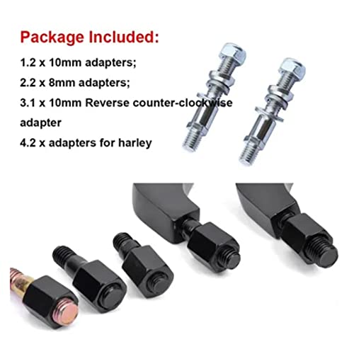Rechthoekige Motorfiets Spiegels, Universele 2 Piece Motorfiets Rearview Spiegel Rechthoekige Aluminium Legering Stuurspiegel voor Motorfiets 5