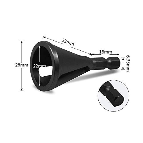 Roestvrij staal Hex Shank Ontbramen Externe Chamfer Tool Boor Hoge snelheid Verwijderen Burr Hexagon Chamfer Tool Ontbramen - licht zwart