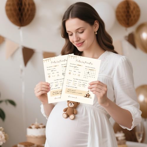 Baby Douche Spel Kaarten, 25 Baby Douche Kaarten met Franse Zeggen, Baby Party Kaarten voor het vullen, Baby Douche Party Games voor jongens en meisjes 4