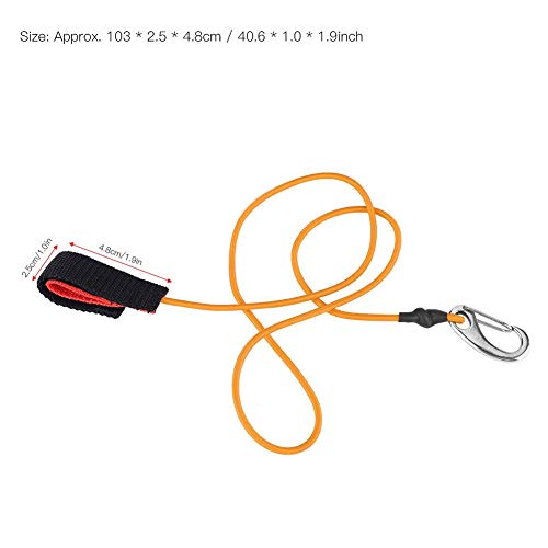 Peddling Safety Leash, Elastische String Paddle Leash met Carabiner voor Surfen voor SUP(Orange)