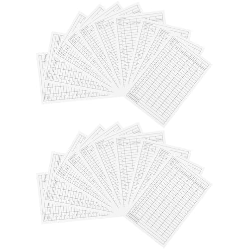 Golf Scorevel, 20 vellen 16x10cm Golf Scorecard Record Scorecard voor Tracking Score Record Tools, Outdoor Golf Club Accessoires, Wit