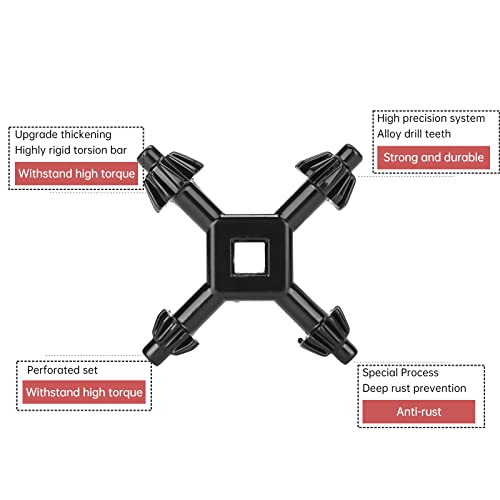 4-in-1 Multifunctioneel staalboren Chuck Sleutel Fit Hand Boorhulpmiddel 4-weg Chuck-sleutel voor kolomboren 3