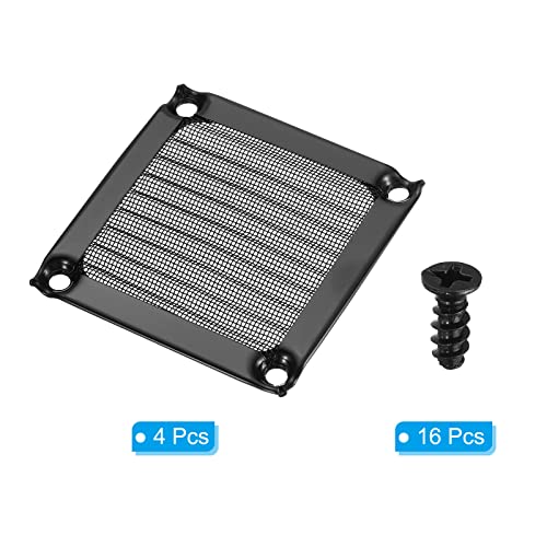 60 mm Ventilator, Filter, Grille met Schroeven, 4 Pakjes aluminium, Roestvrij stalen Frame, Net, Waterdicht, Stofdicht, voor Computer, Beschermhoes, Zwart 3