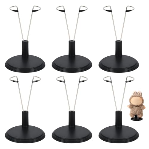 6 Pc Poll Stand, verstelbare Poll Stand Figuurhouder Speelgoed Display Ondersteuning Accessoires voor Home Office Decoratie voor 4-8" (zwart)