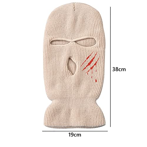 Balaclava 3 Hole Balaclava Gebreid Balaclava Koud Weer Winddicht Ademend Gezicht Hoes Ski Gebreid Balaclava voor Fietsen Running