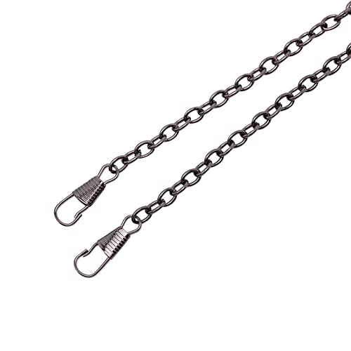 10st tas riem kettingen 120cm ijzeren platte kabel ketting vervanging handtas kettingen bandjes met metalen gespen voor crossbody schouder tas portemonnee koppeling, Gunmetal