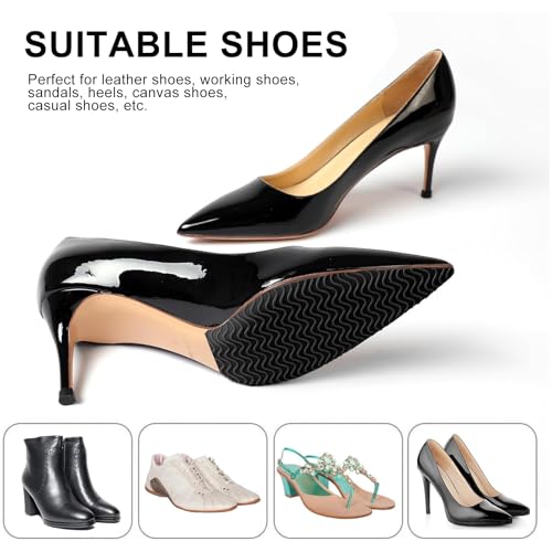 Verpakking van 6 schoenzolen, antislip rubberen zolen voor het plakken met een schaar, antislip pads zijn geschikt voor alleen bescherming, geluiddemping, geschikt voor de meeste soorten schoenen 4