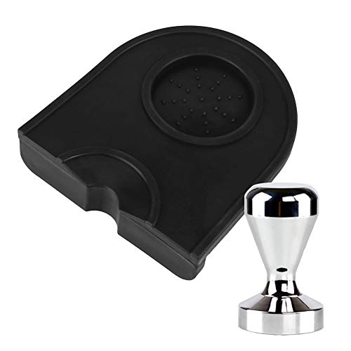 Tamper Mat, Anti-Slip Siliconen Koffie Saboter Mat Hoek Ram Mat, Multifunctionele Thicken Draag-resistente Beuk Mat houder (zwart) 3