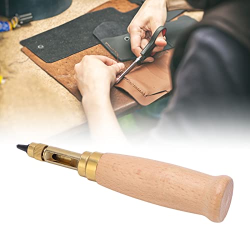 Verstelbaar Japans schroefgat Punch, Schroefgat Punch met 6 vervangbare Punch, leren gat Punch, Gordel Hole Punch, Houten handvat Hole Punch Boek Bindmiddel voor het naaien van leder 5