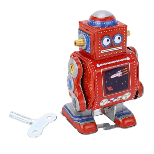 Wind Up Vintage Robot Retro Classic Clockwork Speelgoed voor Cafe Bar Restaurant (Rood)