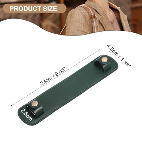9" x 2" lederen schouderriem Pad, PU lederen rugzak Pads Handtas Beschermer Afneembare kussenslopen voor Tote Bags Handtas Portemonnee Crossbody, Groen