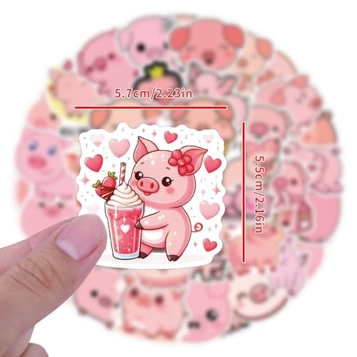 Pig Stickers voor tieners en volwassenen, 50 stuks, Vinyl Sticker Set, Auto, Motorfiets, Fiets, Skateboard, Snowboard, Bagage, Laptop, Koffer, Helm, Motorfiets, Computer