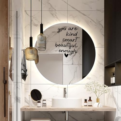 3 st Spiegel Stickers, Inspirational Quote Spiegel Sticker Spiegel Stickers Zelf-Adhesive Meisjes Badkamer decoratie Sticker positieve citaten Stickers Motivational Sentence Stickers Waterproof 3