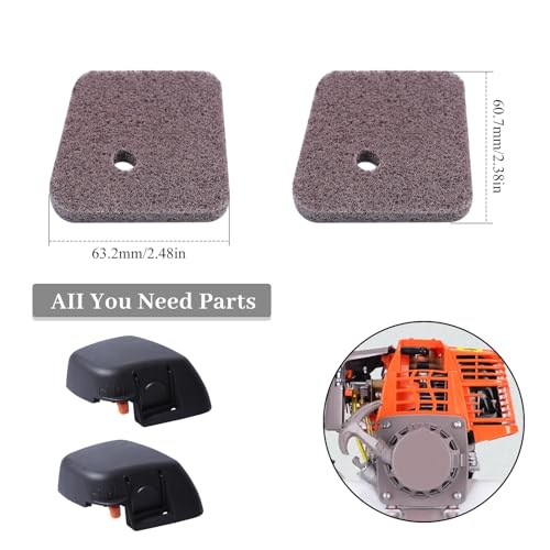 2 stuks luchtfilters en verpakkingen, vervanging 4140, 141, 0501, 4140, 124, 2800, voor Stihl FC55, FS38, FS45, FS46, FS55, HL45, HS45, KM55 modellen