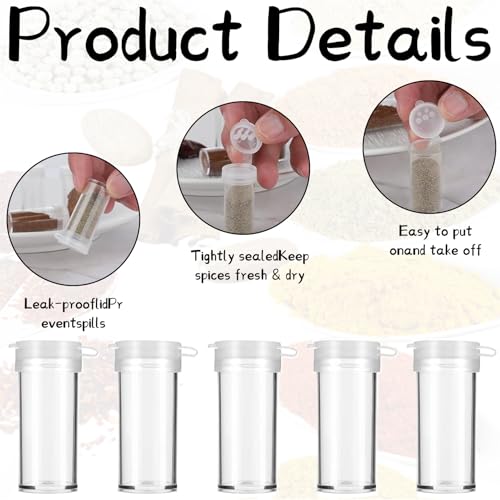 Verpakking van 10 Mini Salt Shakers 5g Mini Salt Shakers voor on the Go Food Grade PS Salt Shaker Small Salt Shaker met Lid Mini Spice Shaker Small Salt Shaker Small Salt Shaker voor Familie, Camping, Reizen 3