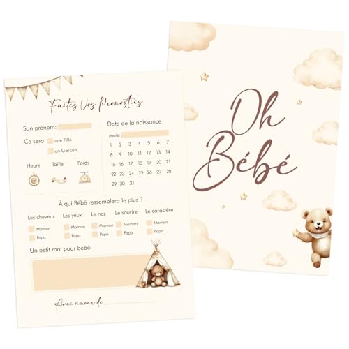 Baby Douche Spel Kaarten, 25 Baby Douche Kaarten met Franse Zeggen, Baby Party Kaarten voor het vullen, Baby Douche Party Games voor jongens en meisjes