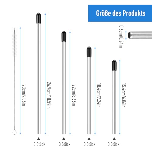 Verpakking van 13 Roestvrij Stalen Fleshouders Vaatwasser Invoegen voor Bestek mand Vaatwasser Rust Deterrent Vaatwasser Accessoires met Siliconen Caps voor alle Crockers 15,4/18,4/22/27 cm 3