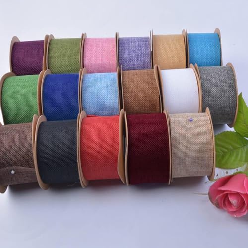 Jute Ribbon, 10m breed, 5cm breed, Decoratieve Ribbon voor Kerstmis, Cadeauverpakking, Ambachten, Bruiloft, Home Decoratie (10m per rol)