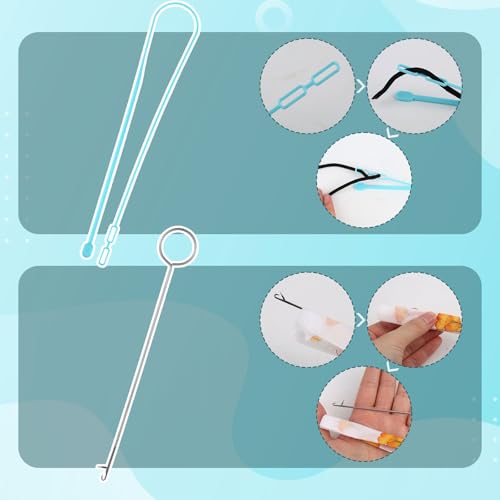 12 Stuks koord gids, flexibele Plastic koord naalden met Pull Clip DIY Garens Naaigereedschappen voor Easy Hoodies Jassen & broek 3
