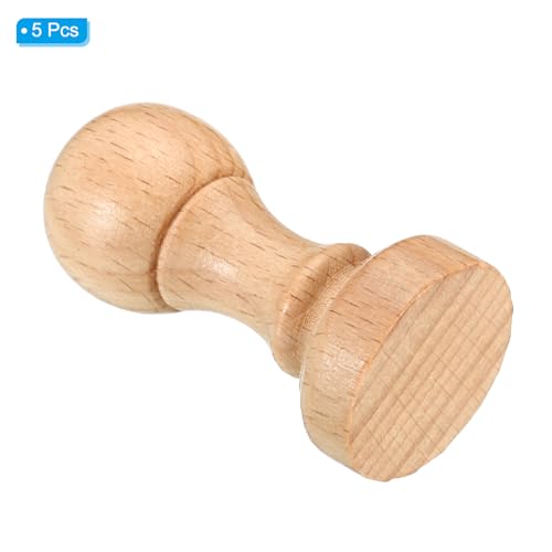 30mm Stamp Hout Ronde Handvat, 5 Pack Houten Knoppen Stamp Mounts Tray Pulls voor postzegel maken DIY Crafting Scrapbooking, Bruin 3
