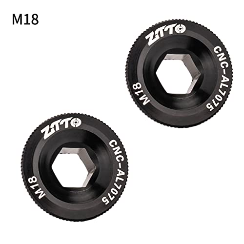 Zee 2 st Crankset Schroef, Fiets Crank Arm bevestigingsbouten, M18 Zwart Aluminium Crank Cap Plate voor Road Mountain Bike