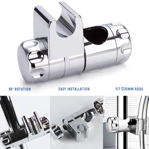 1PC Douche Hoofdhouder Badkamer verstelbare Chrome schuifhouder Handheld Douchekop Hacket bevestigingsmiddelen te passen 25mm Riser Rail 3