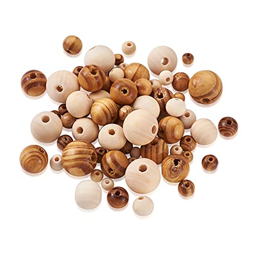 1010st Natuurlijke houten ronde kralen 2 stijlen 7 maten houten bal Spacer Losse kralen voor ambachten DIY sieraden armband ketting maken handgemaakte decoraties
