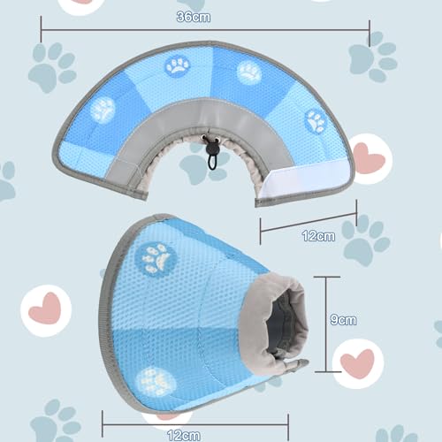 Kattenhalsband, Kattenhalsband, 8,5-12 inch, Opvouwbare Zachte Beschermhalsband, Verstelbare Hondenhalsband, Kattenhalsband voor Puppies, Katten