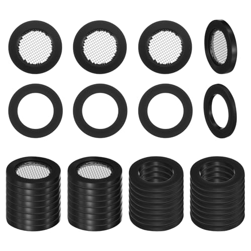 40 st Douchekop Filter pakking, 3/4" Universele rubberen ringen en roestvrij staal Mesh, 20 rubberen ringen Loodgieters en 20 O-Ring roestvrij staal waterslang pakking voor Faucet slang sealing ring